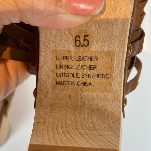 J. Jill Cameron Women's Clogs Size 6.5 Color Tan Studded Woven Leather - Picture 10 of 12